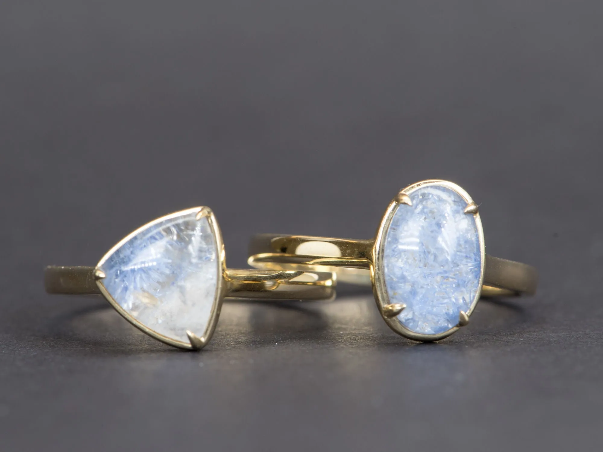 1.96ct Oval Blue Dumortierite Quartz 9K Gold Ring R6358-2