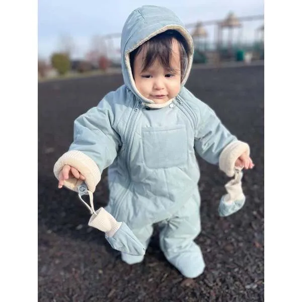 7AM Enfant Benji Snowsuit Bebe, Mirage Blue Quilted