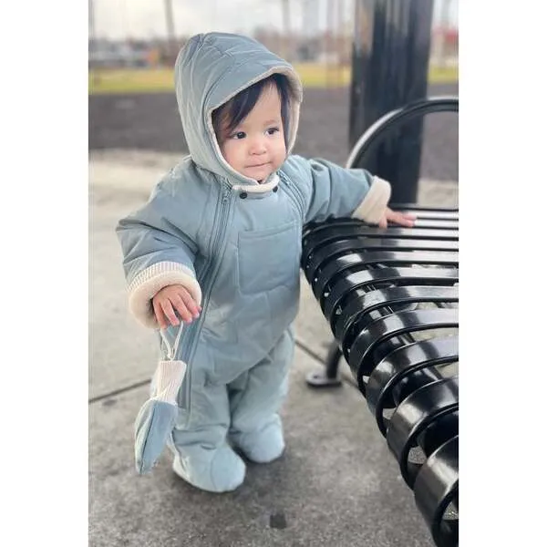 7AM Enfant Benji Snowsuit Bebe, Mirage Blue Quilted