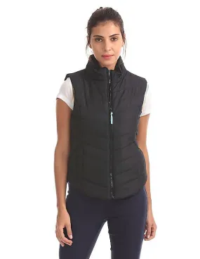 Aeropostale Solid Zip Up Gilet Jacket