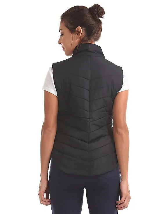 Aeropostale Solid Zip Up Gilet Jacket