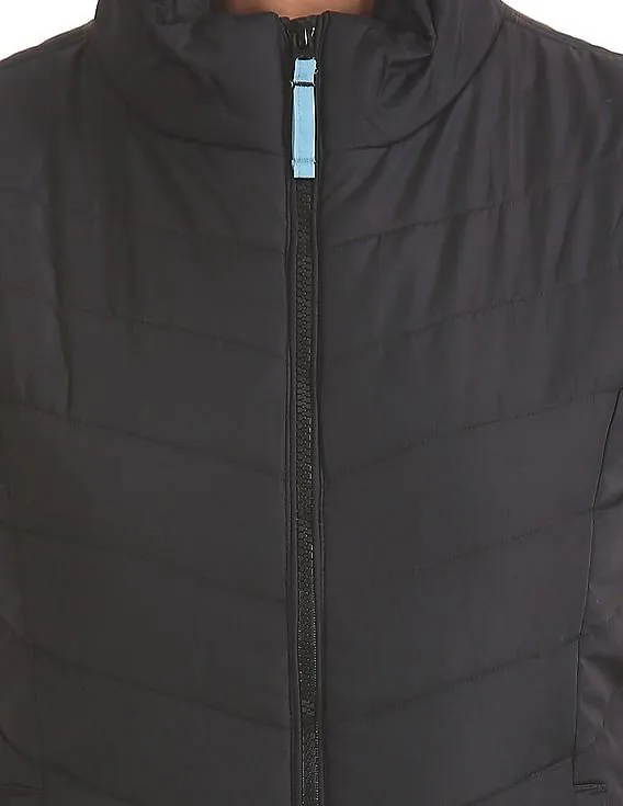 Aeropostale Solid Zip Up Gilet Jacket