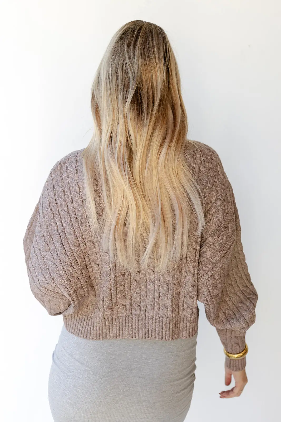 andrea cableknit crop sweater