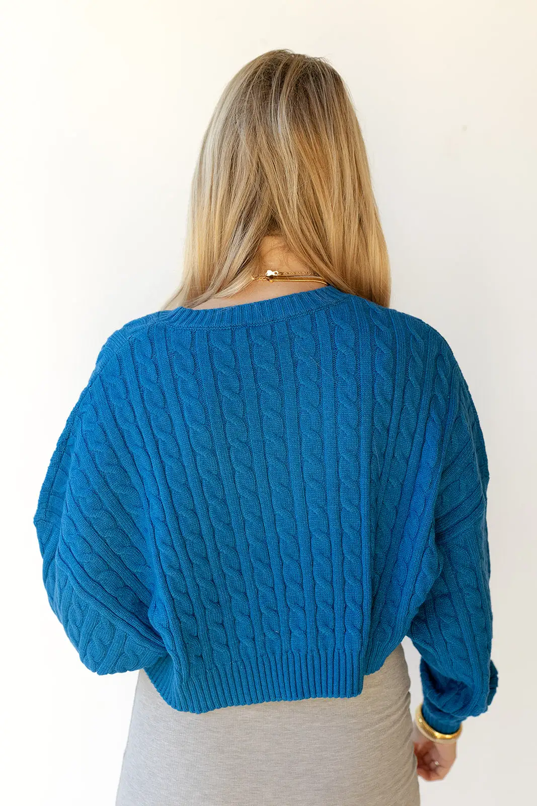 andrea cableknit crop sweater