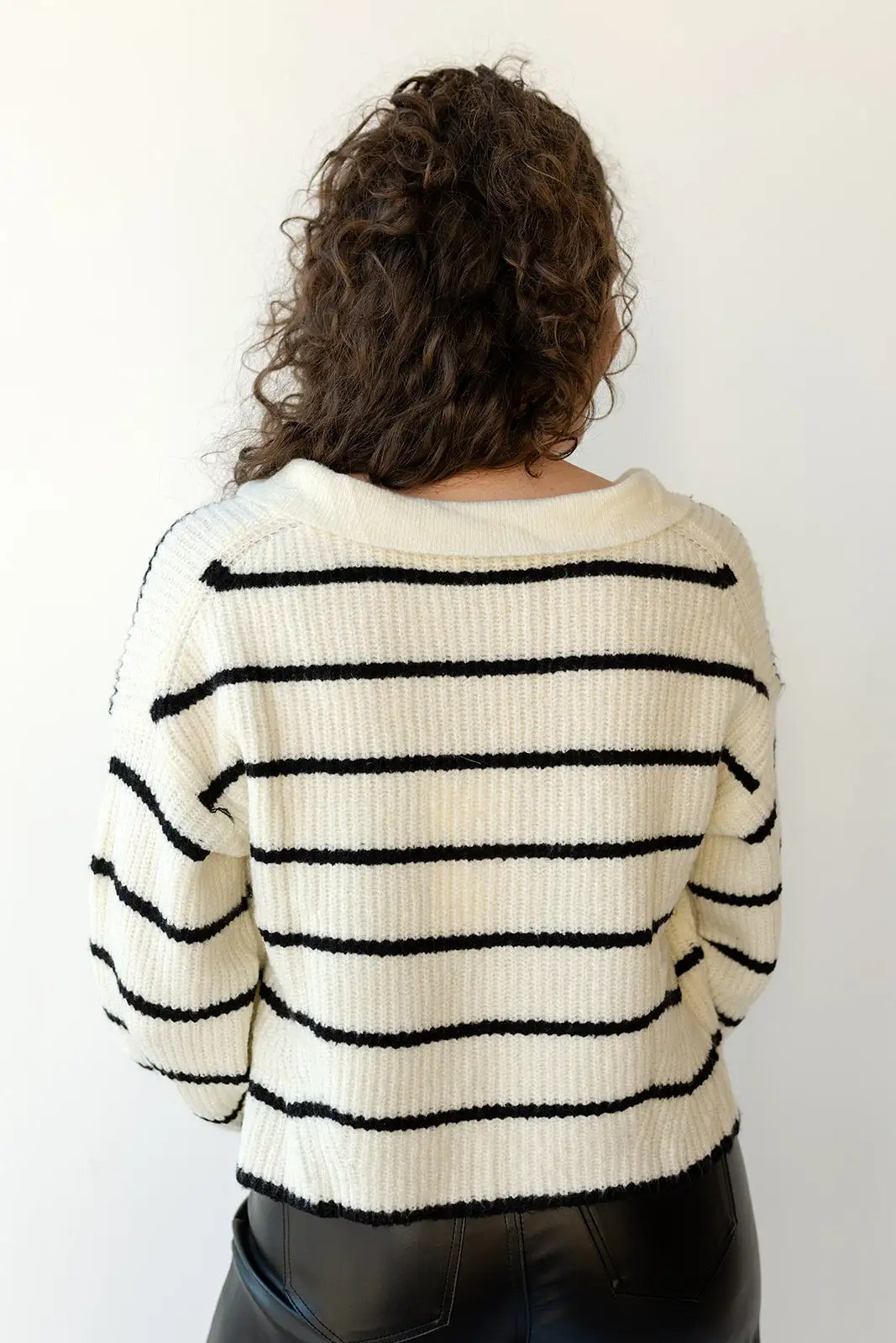 anika striped collar sweater