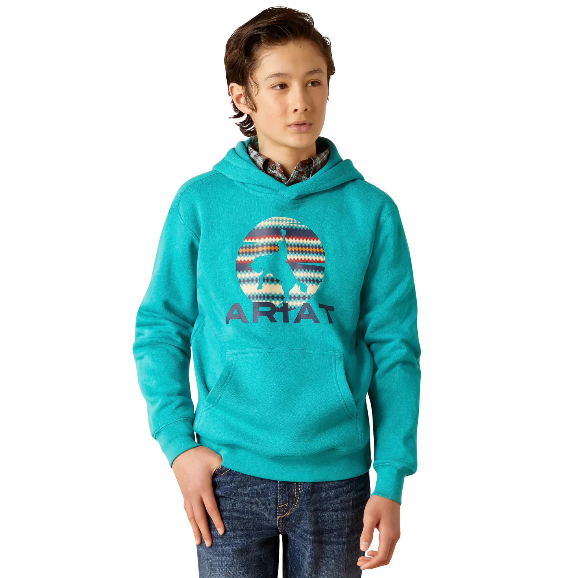 Ariat Boys In Motion Tile Blue Hoodie