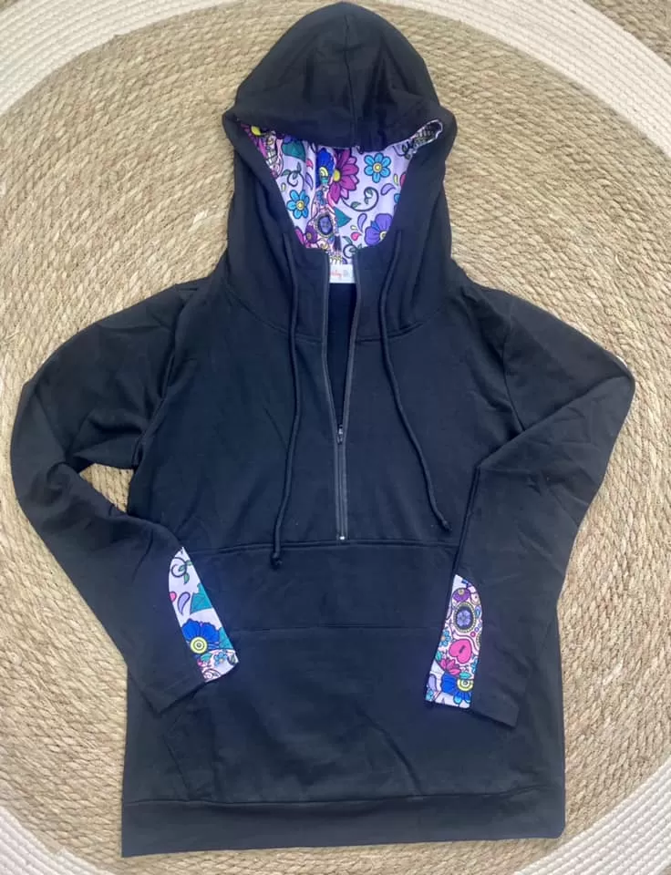 Audre Half Zip Halloween Hoodie in Assorted Colors