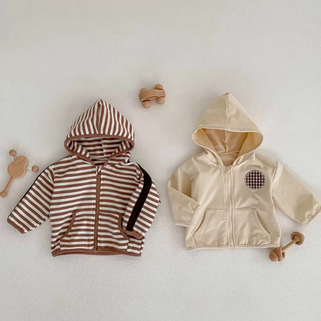 Baby Kid Girls Boys Solid Color Striped Jackets Outwears Wholesale 23113072