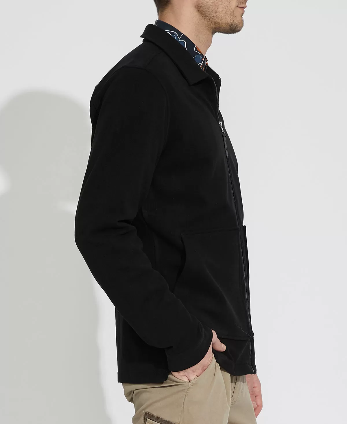 Baldock Marled Knit Shirt Jacket(Black)