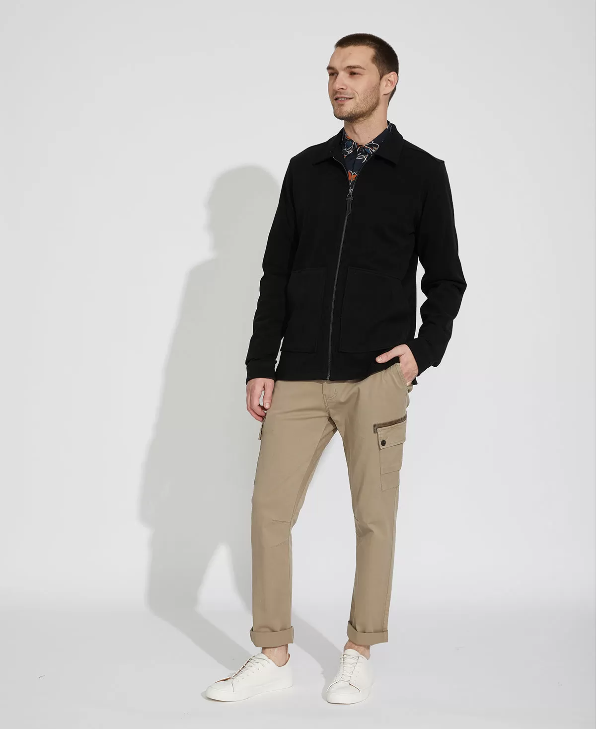 Baldock Marled Knit Shirt Jacket(Black)