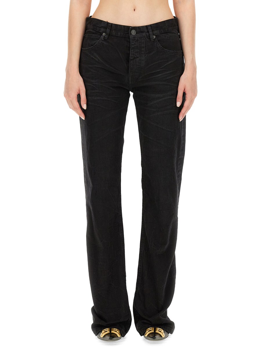 BALENCIAGA    JAPANESE DENIM LOW WAIST STRAIGHT PANTS