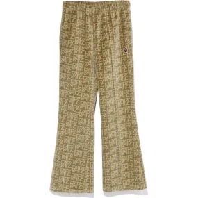 BAPE LOGO MONOGRAM VELOUR FLARE PANTS LADIES