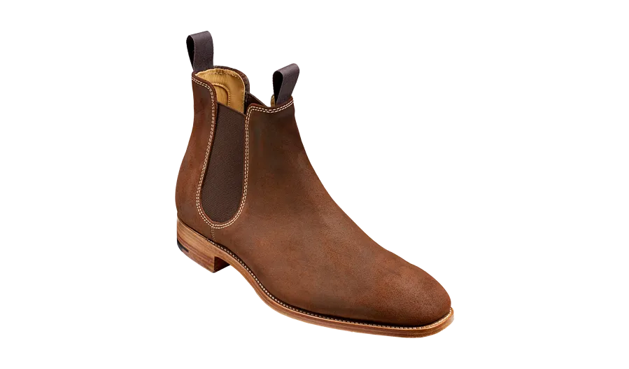 Barker Mansfield Classic Chelsea Boots - Brown Waxy Suede