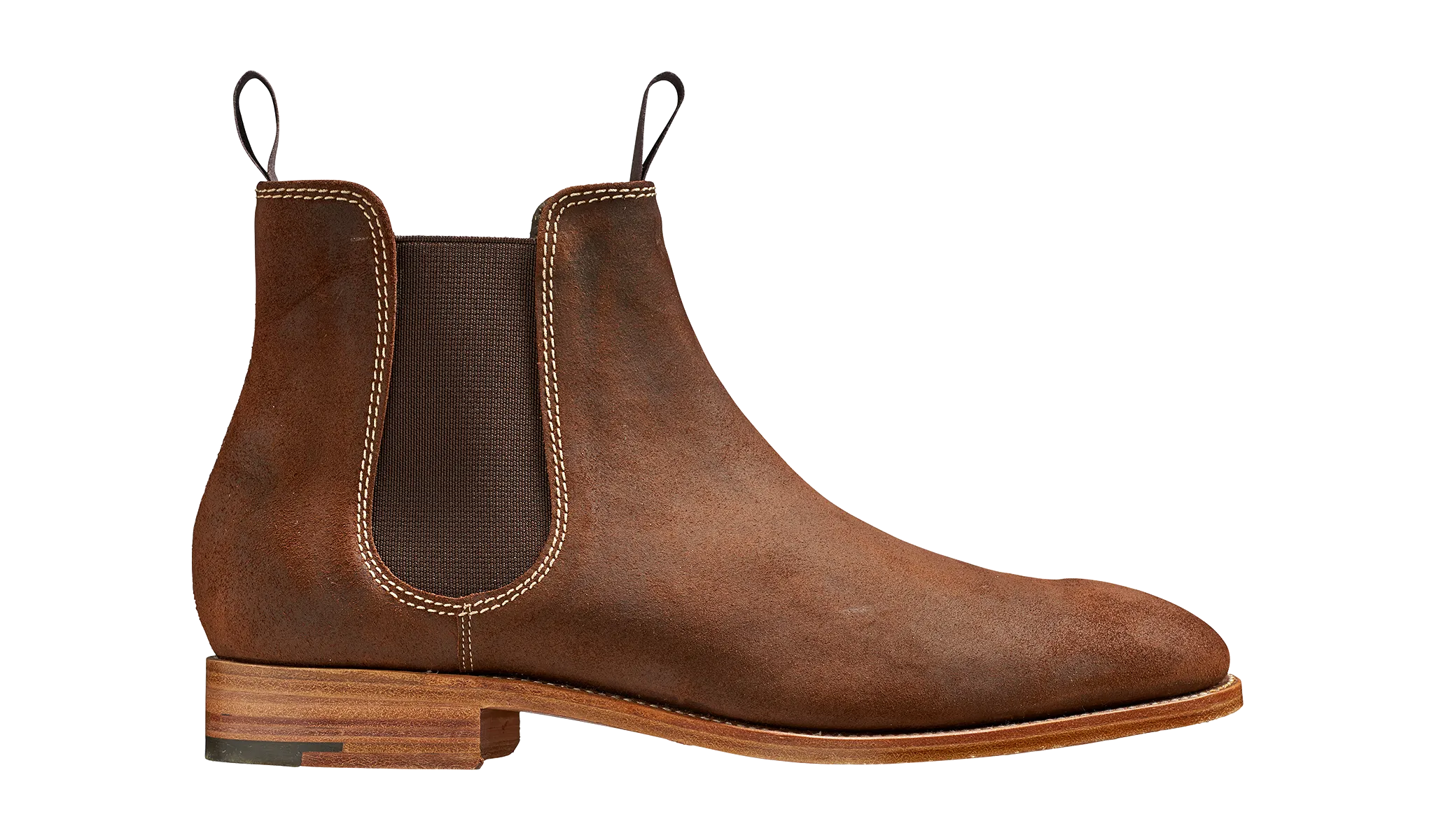 Barker Mansfield Classic Chelsea Boots - Brown Waxy Suede