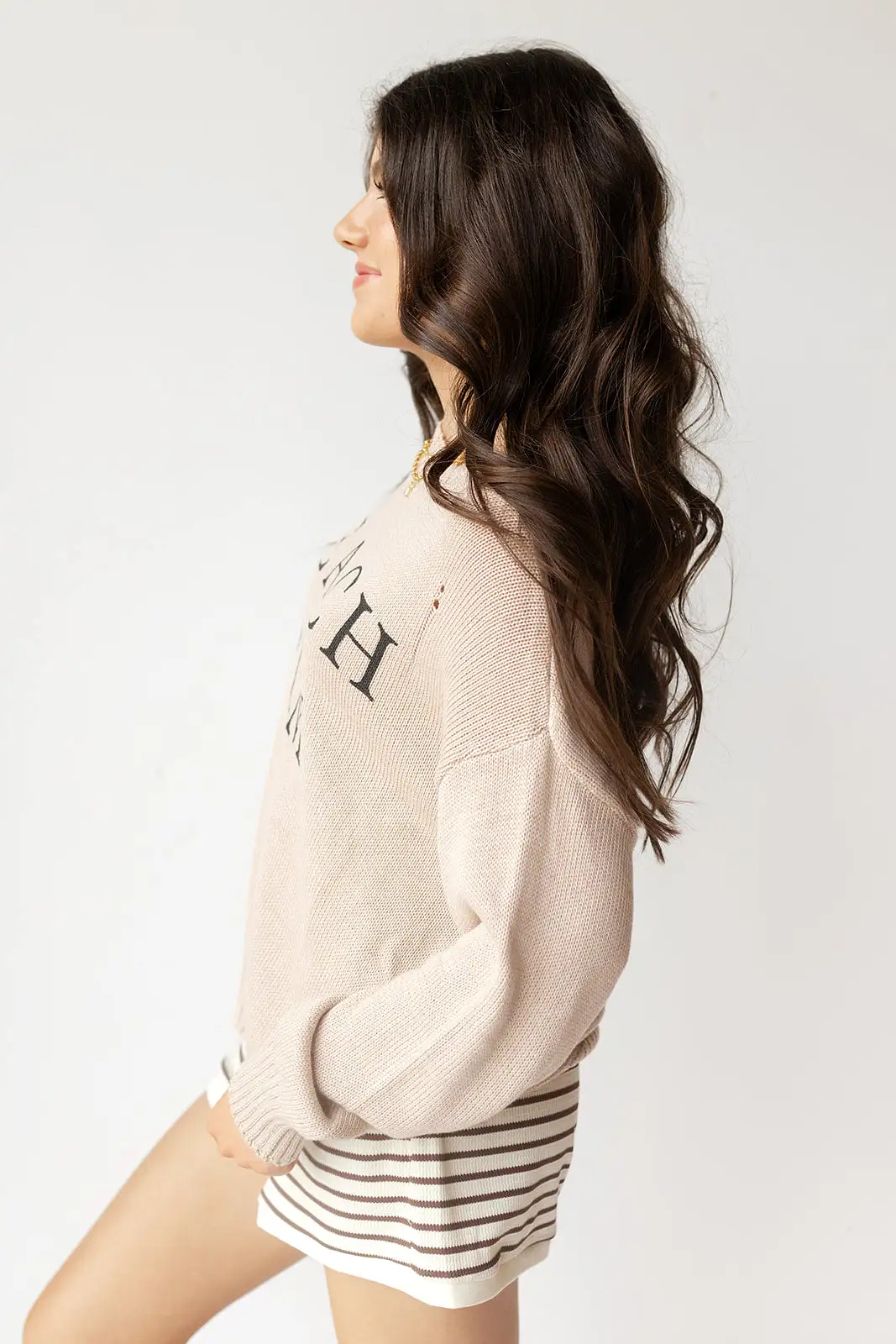 beach bum distressed sweater