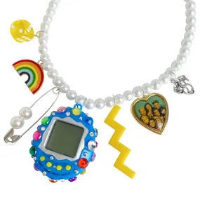 Bedazzled Cyber Pet Charm Necklace