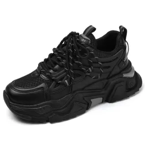 Black casual mesh vamp sport shoe sneaker