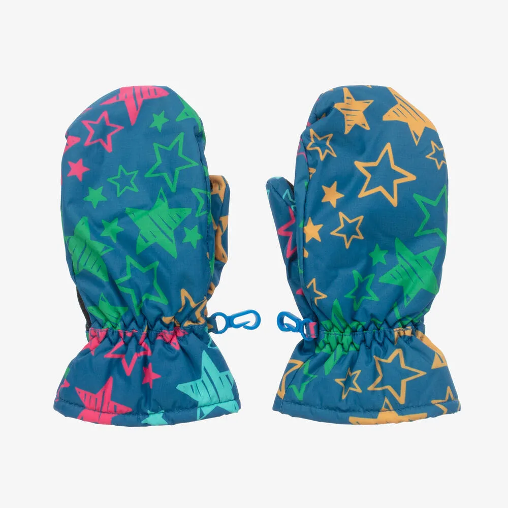 Blue & Green Star Snow Mittens