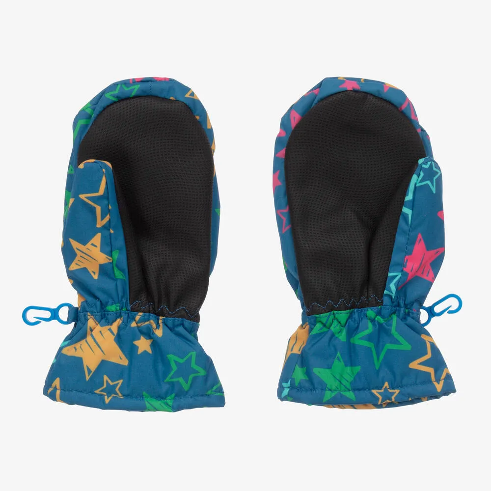 Blue & Green Star Snow Mittens