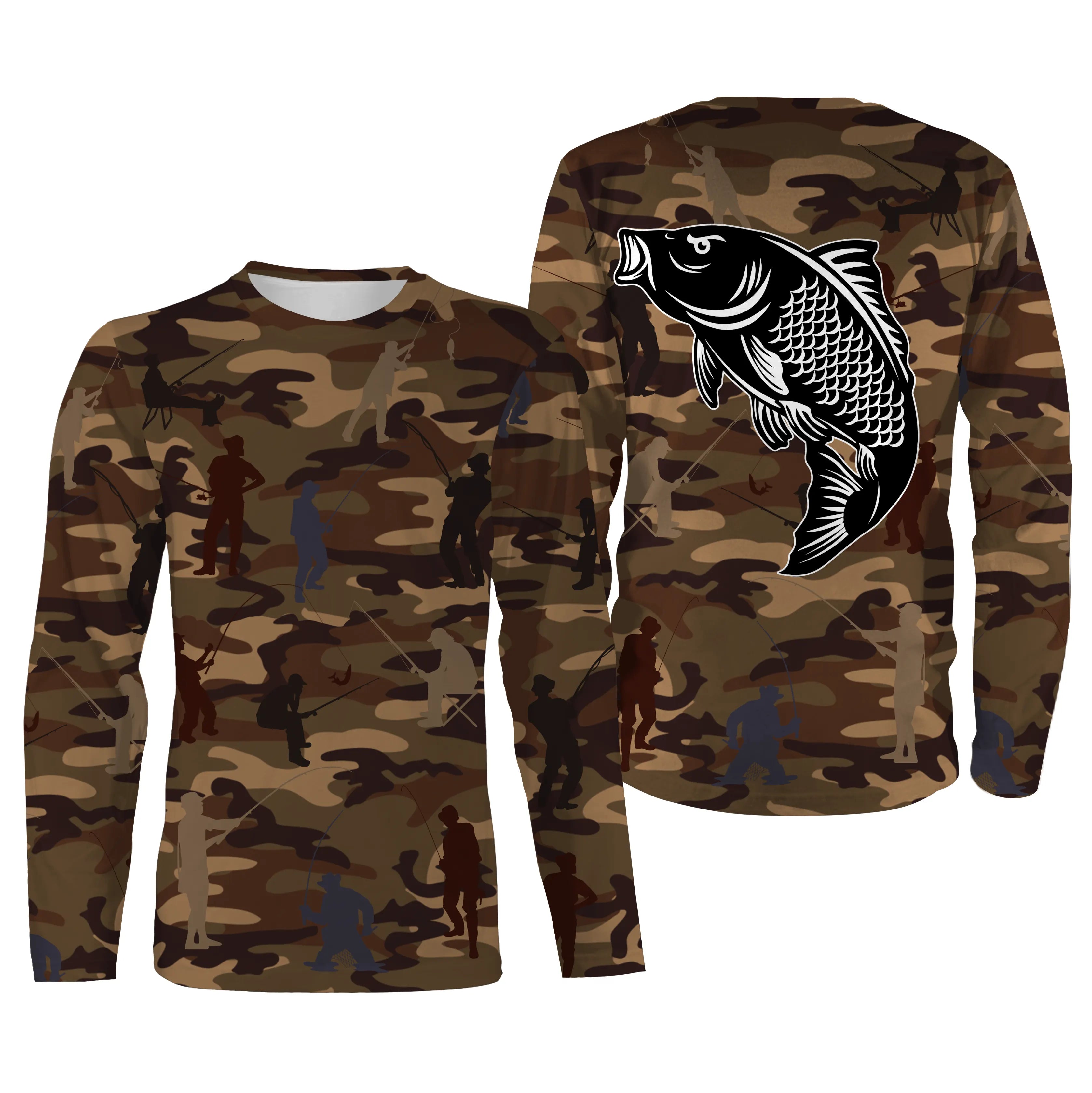 Camouflage de Pêche, Pêche de la Carpe, Cadeau Original Pêcheur, Tee shirt All-Over, T-Shirt Anti-UV - CTS19052231