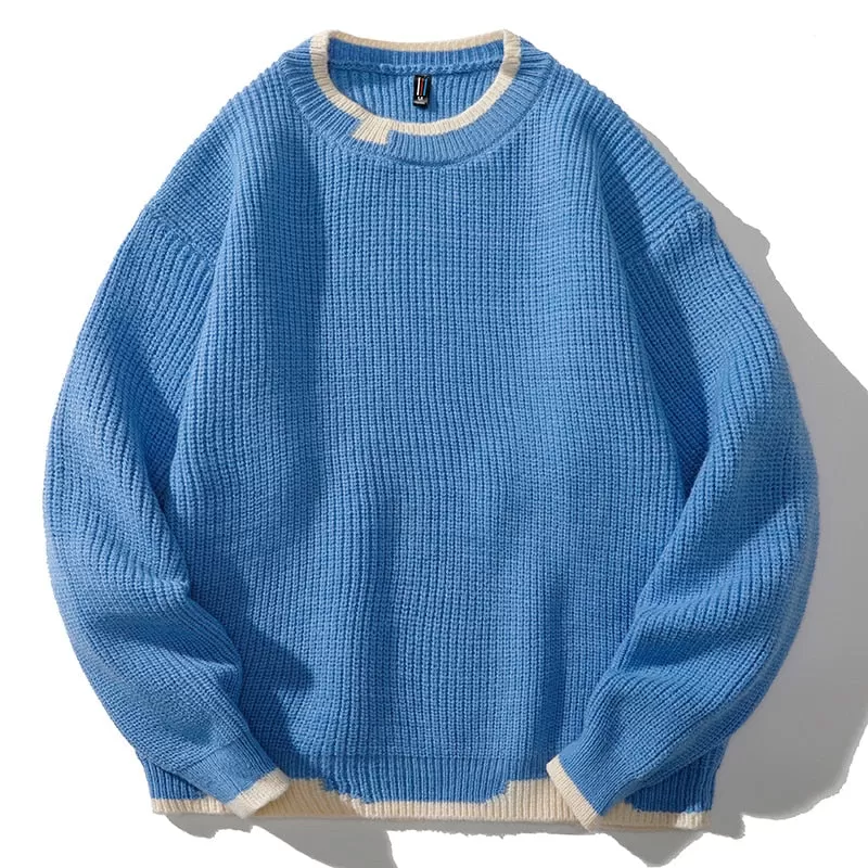 Casual Unisex O-Neck Hand Knitted Oversized Pullover Sweater