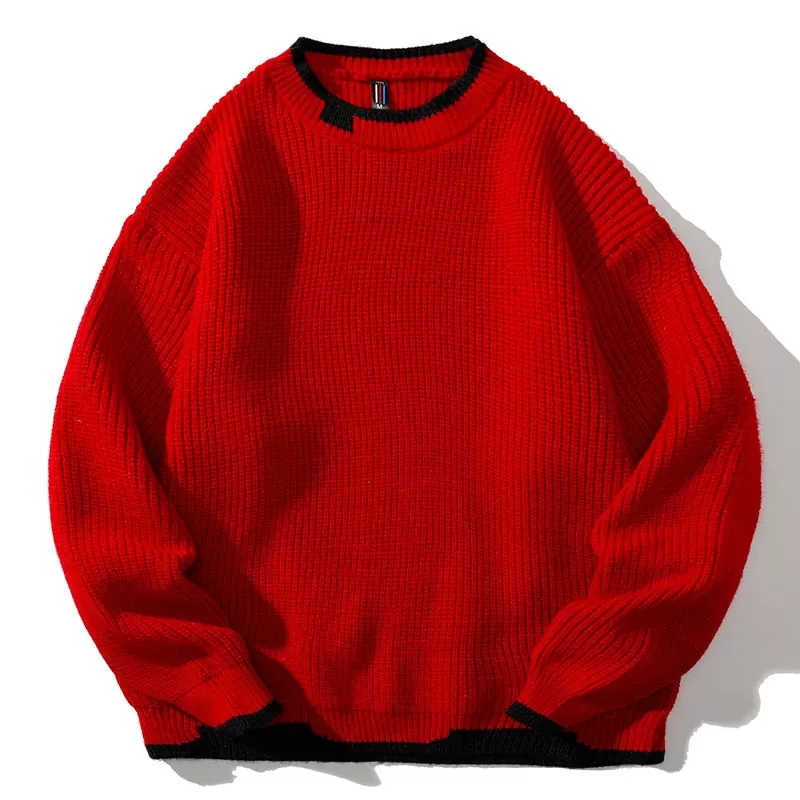 Casual Unisex O-Neck Hand Knitted Oversized Pullover Sweater