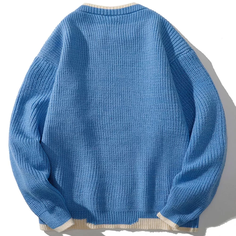 Casual Unisex O-Neck Hand Knitted Oversized Pullover Sweater