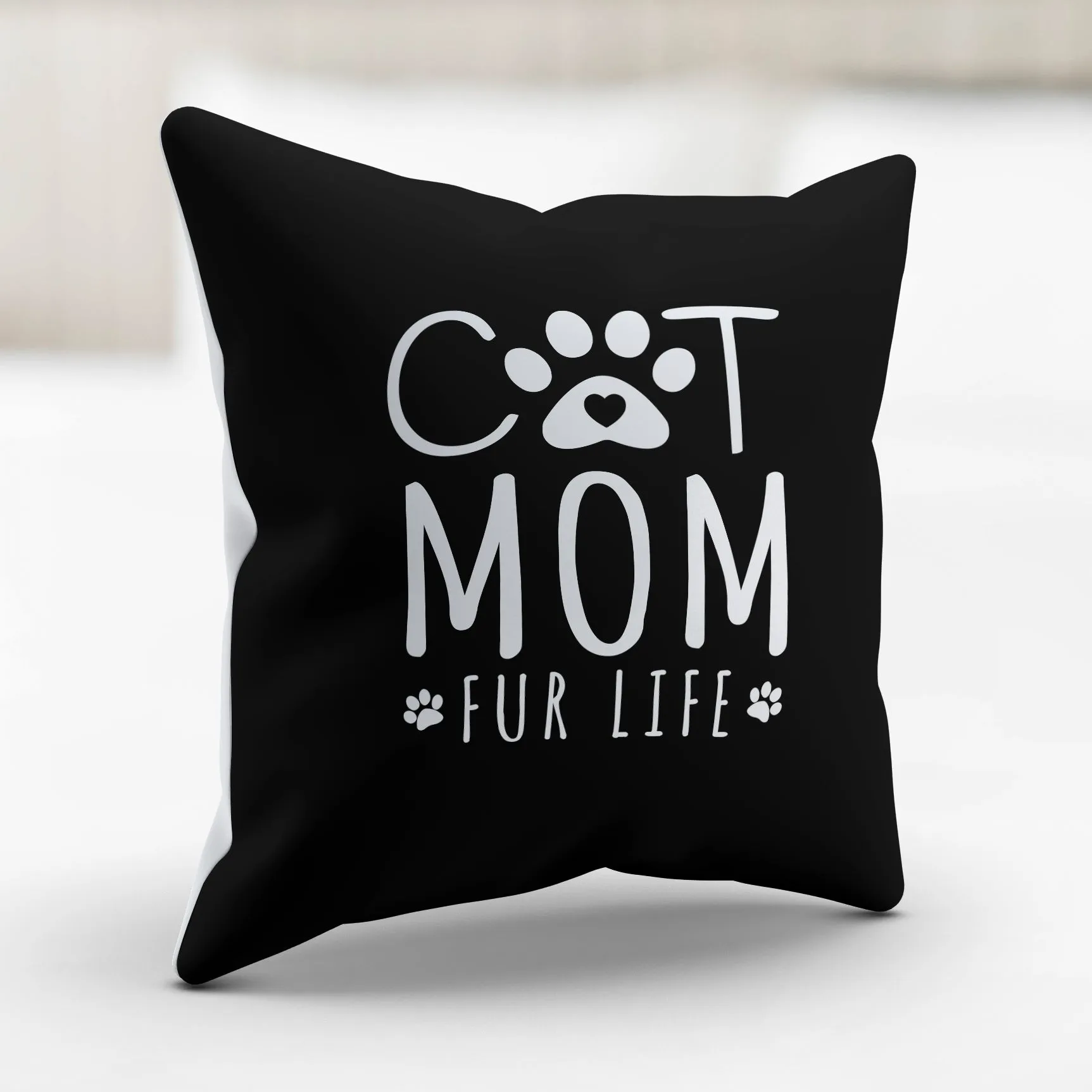 Cat Mom Fur Life Pillow Cover