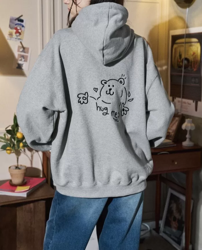 COMPAGNO  |[COMPAGNO]★Hug Me EMBROIDERED HOODIE