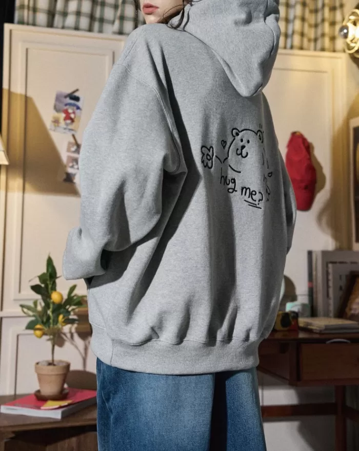 COMPAGNO  |[COMPAGNO]★Hug Me EMBROIDERED HOODIE