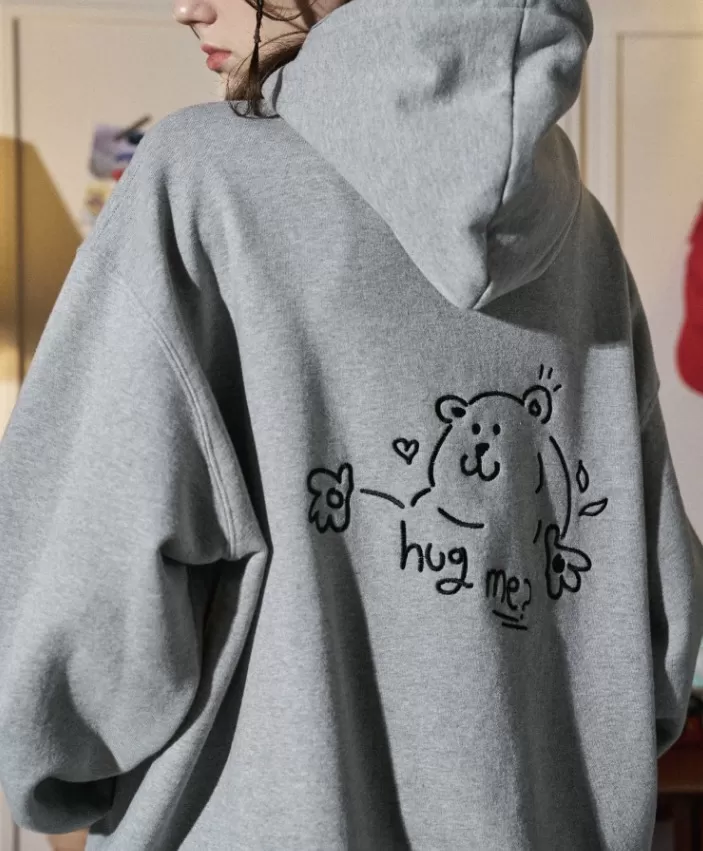 COMPAGNO  |[COMPAGNO]★Hug Me EMBROIDERED HOODIE