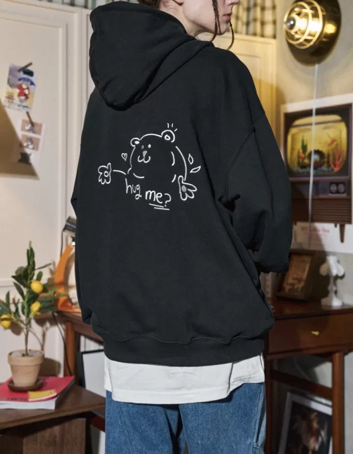 COMPAGNO  |[COMPAGNO]★Hug Me EMBROIDERED HOODIE