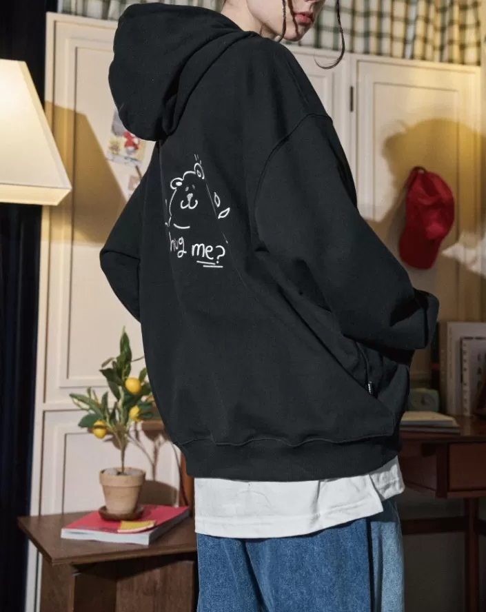 COMPAGNO  |[COMPAGNO]★Hug Me EMBROIDERED HOODIE