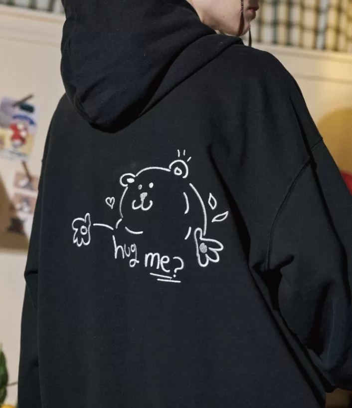 COMPAGNO  |[COMPAGNO]★Hug Me EMBROIDERED HOODIE