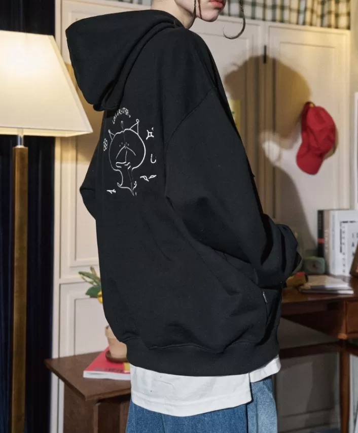 COMPAGNO  |[COMPAGNO]★Love Hoooly EMBROIDERED HOODIE