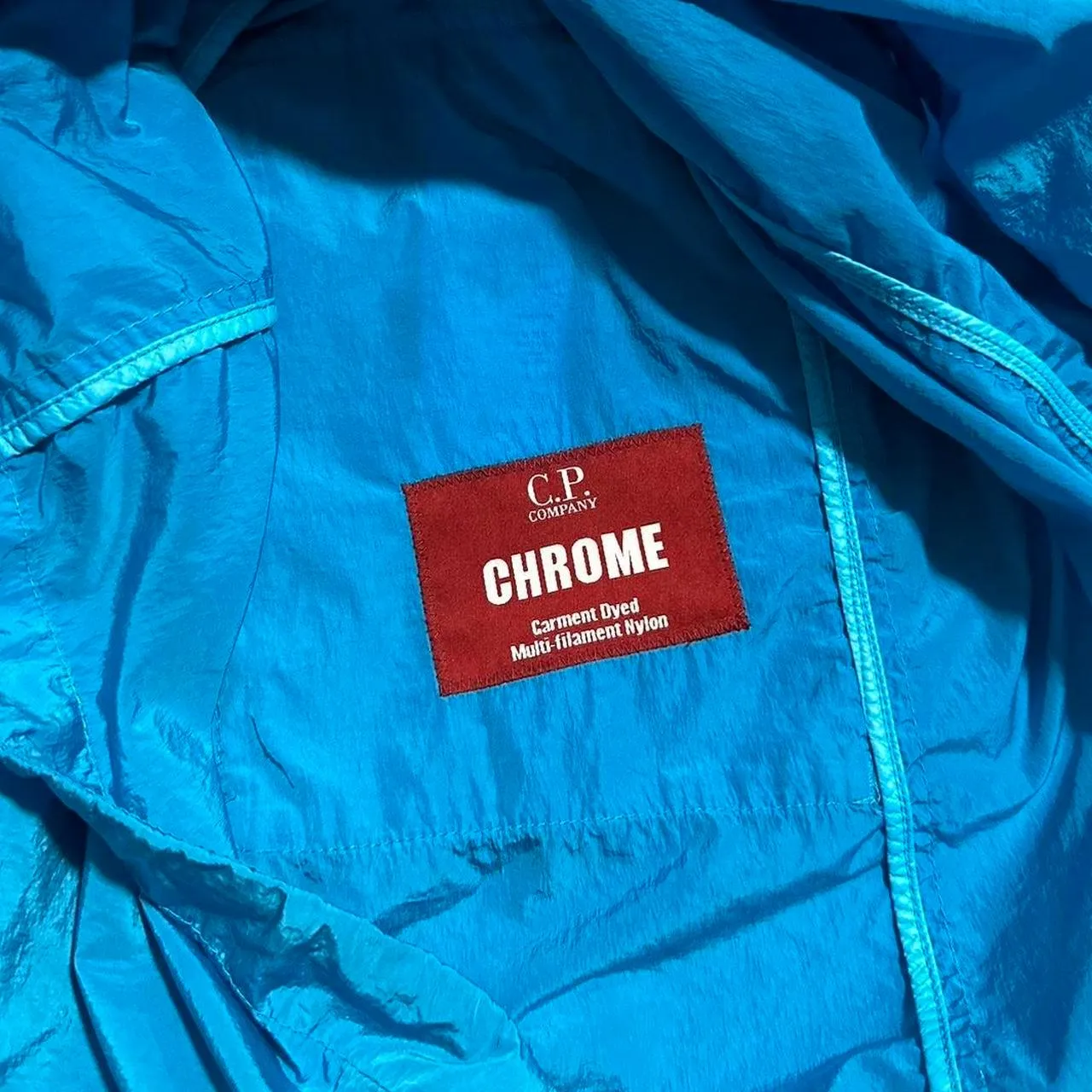 CP Company Blue Chrome Nylon Goggle Jacket