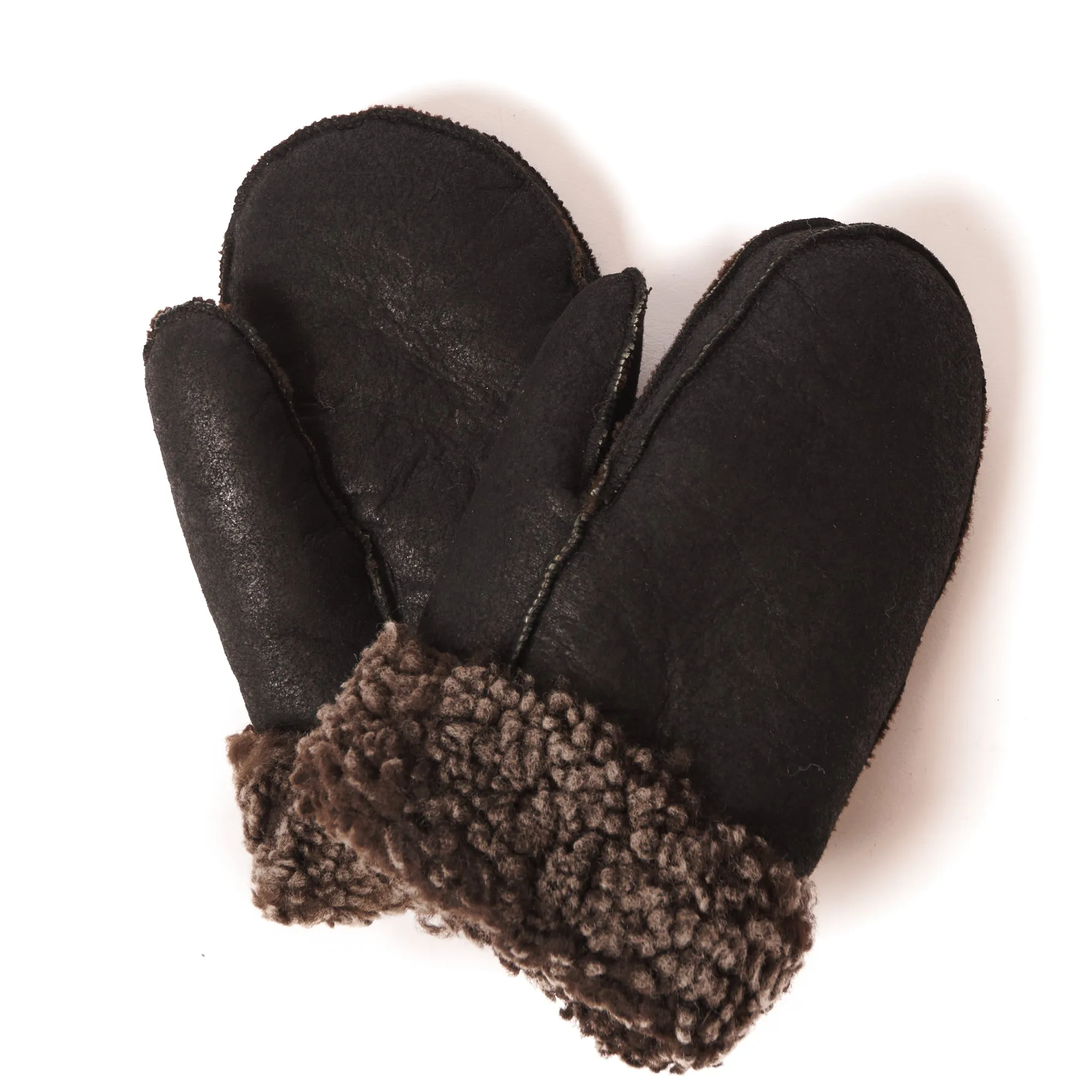 Crown Cap 4-86016 Shearling Mittens - Black