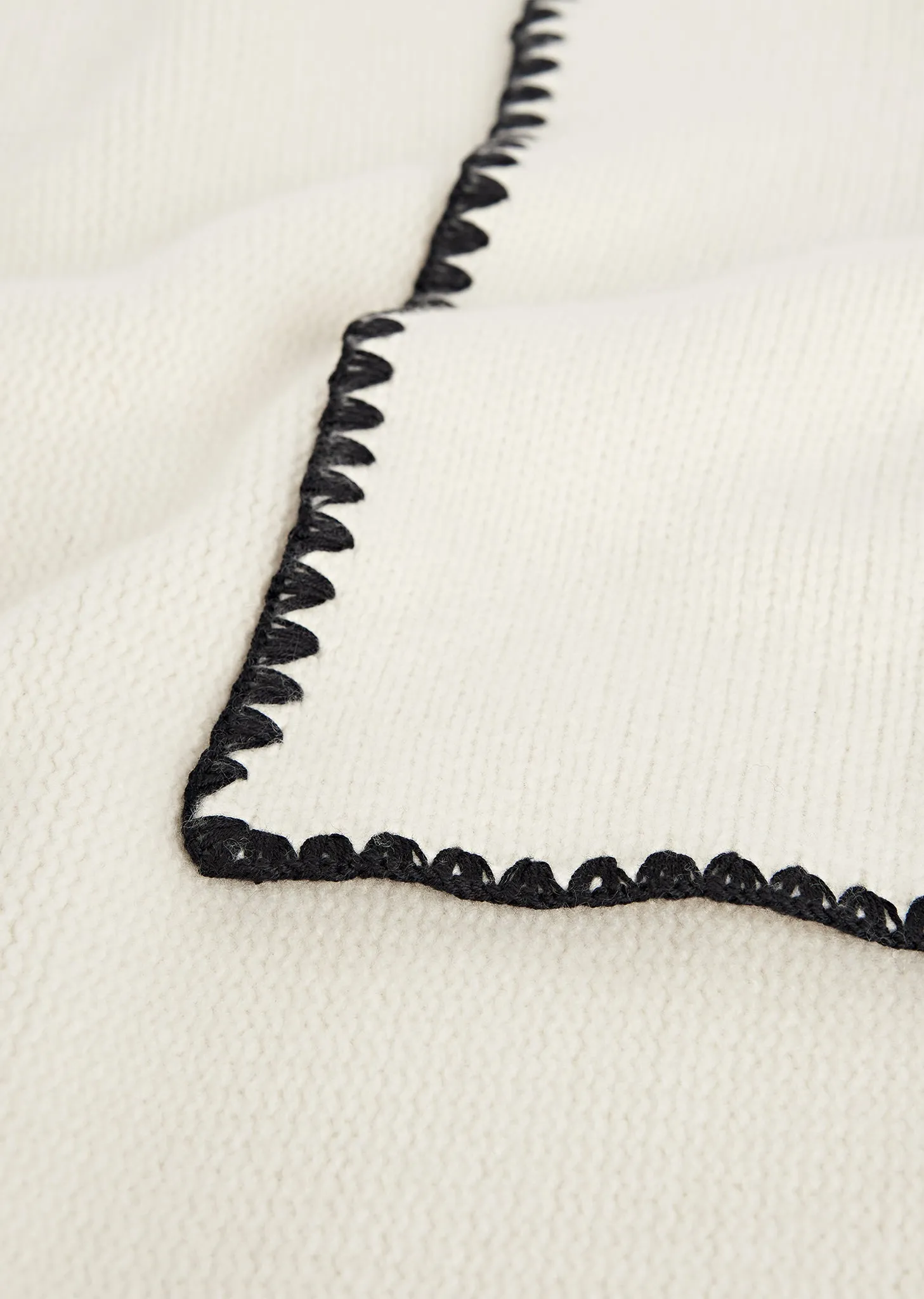 Embroidered Wool Cashmere Scarf