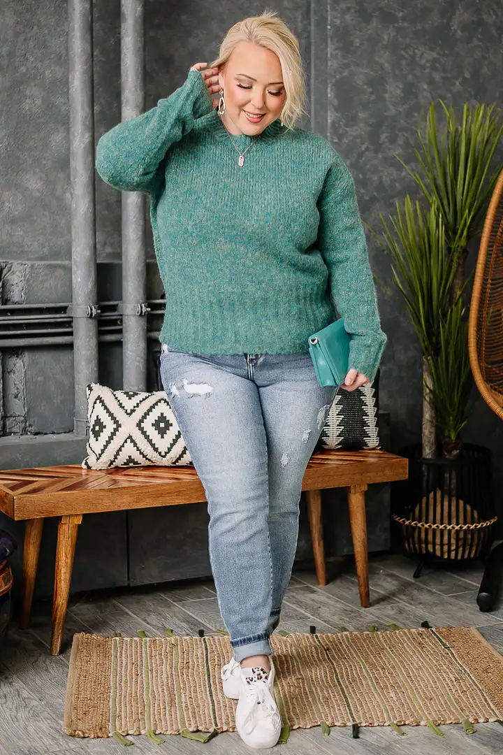 Emerald Isle Two Tone Fuzzy Sweater