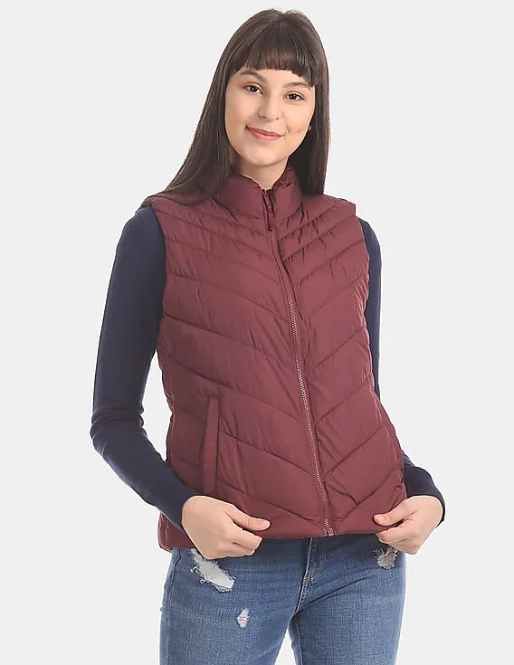 GAP Women Red Puffer Gilet Jacket