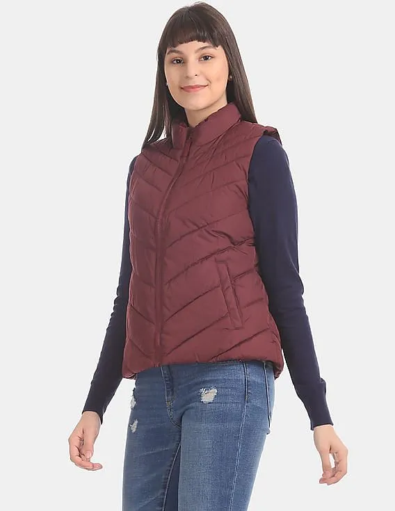 GAP Women Red Puffer Gilet Jacket