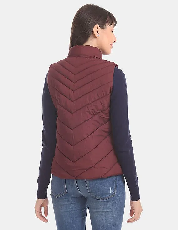 GAP Women Red Puffer Gilet Jacket