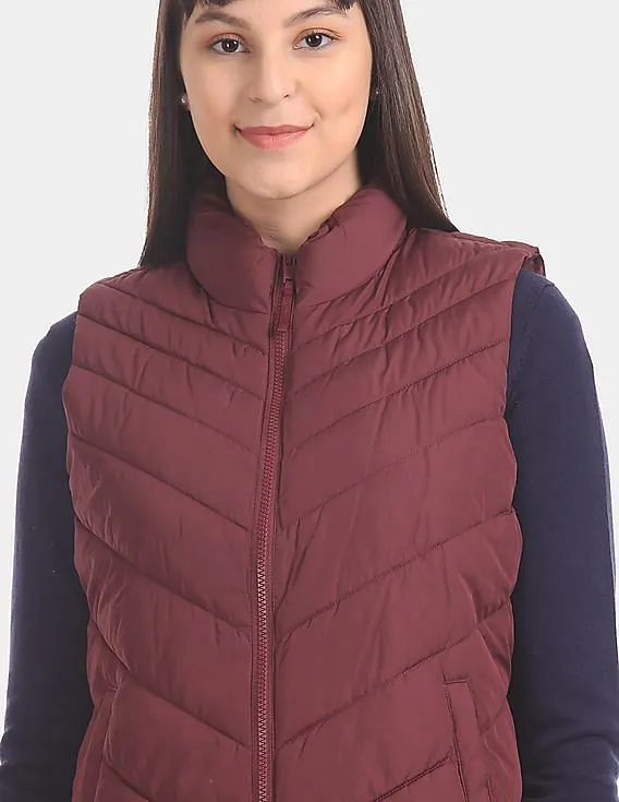 GAP Women Red Puffer Gilet Jacket