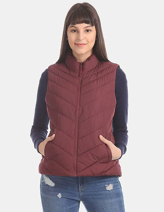 GAP Women Red Puffer Gilet Jacket