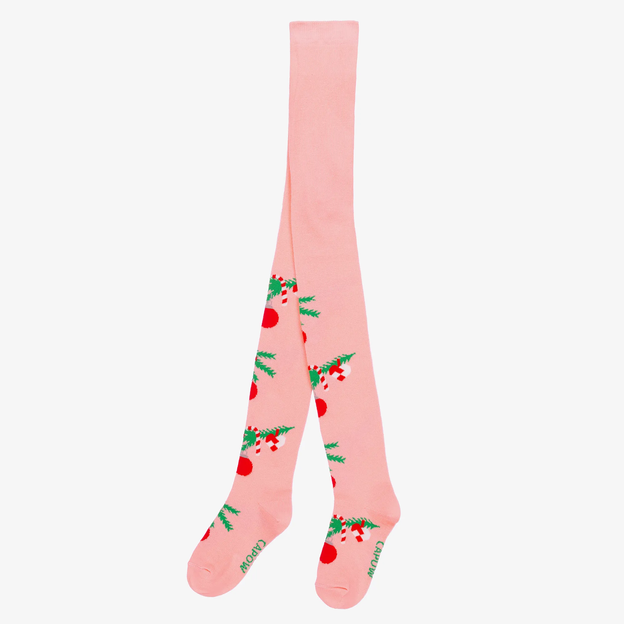 Girls Pink Organic Cotton Festive Tights