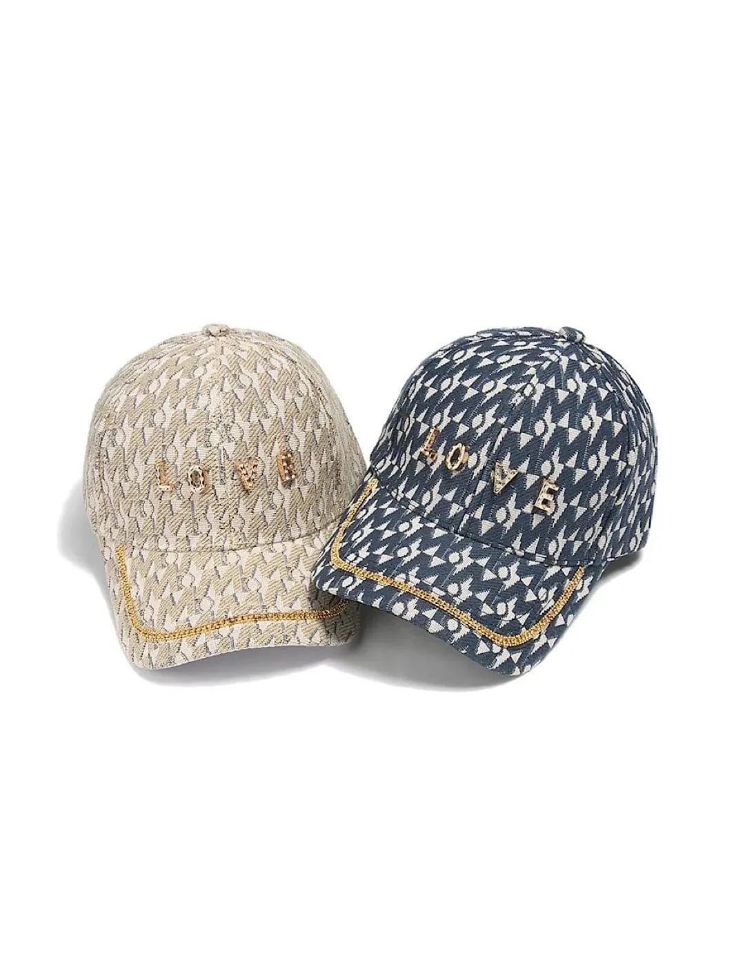 Gold Love Letter Checkered Cap