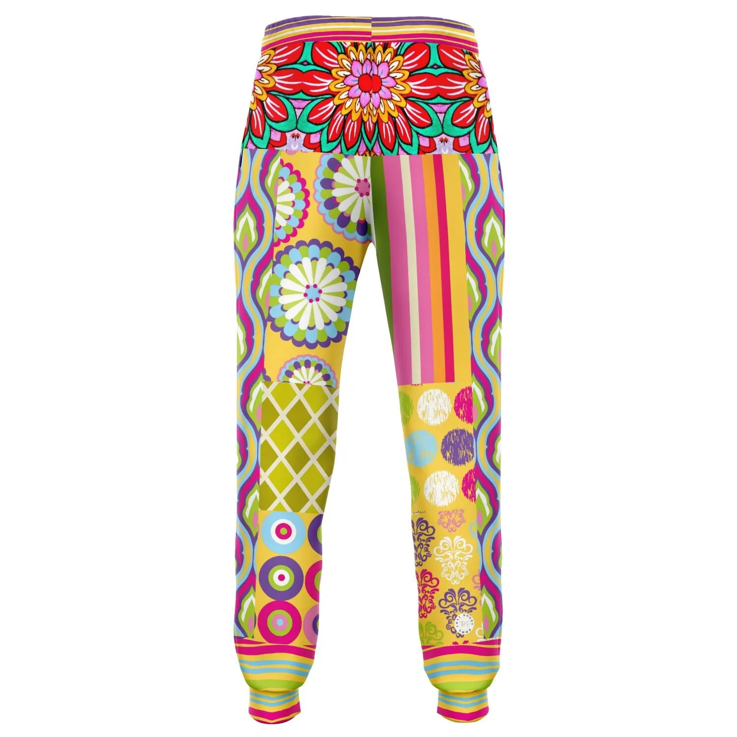 Hello Janis! Yellow Patchwork Unisex Eco-Poly Joggers