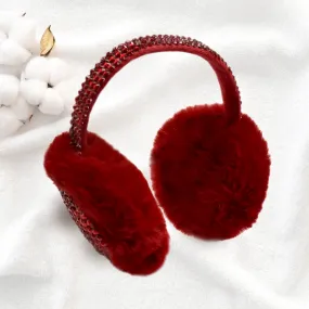 iLLASPARKZ Studded Fluffy Plush Fur Foldable Earmuff