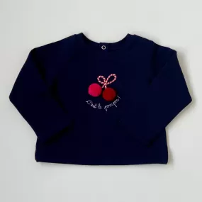 Jacadi Navy Sweater With Pom Pom Trim: 18 Months