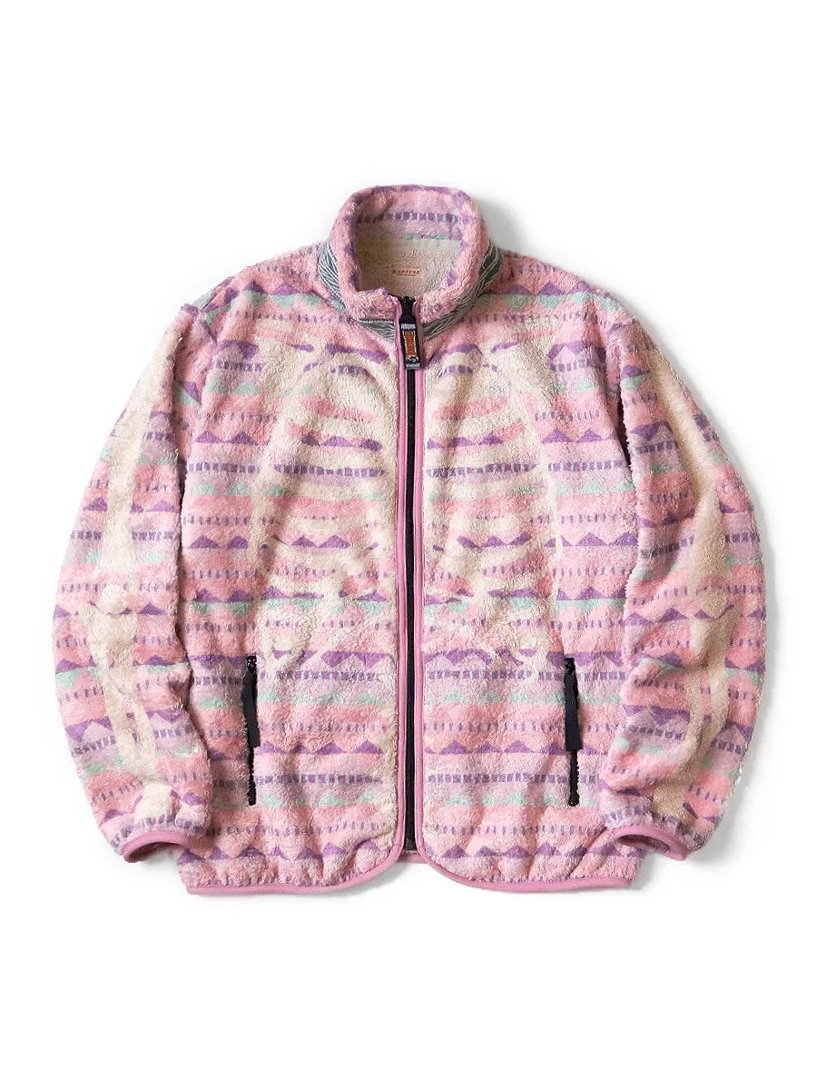 Kapital Ashland Stripe & BONE Pattern Fleece ZIP Blouson sweater